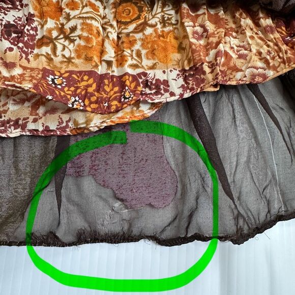 Y2K Debbie Shuchat Burnout Velvet Maxi Skirt 8 Boho Festival Whimsigoth Flaw - Picture 11 of 16